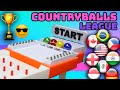 Thrilling Marble Race: Countryballs League, 15th Round! Track with a Fun Elevator!