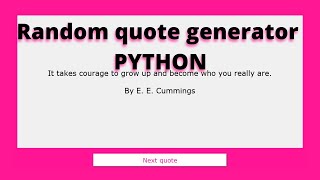 Random quote generator PYTHON | Tkinter Python