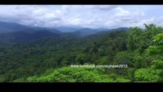 Rain forests of Kerala among the Western Ghats in India.Aerial view