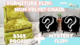 | Thrift Flip | MCM Velvet Chair | $365 Profit | MYSTERY RETRO FLIP | FURNITURE FLIPPING TEACHER |
