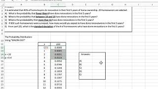 Binomial Probabilities (with Excel)