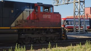 TRAINS 4 For 1 Creeping Freight Action With Rare Locos  and Loads at Dorval Ramps