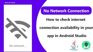 How to check internet availability in app | Android App Development | Java