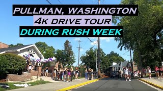 Pullman, Washington | 4k Driving Tour | During Rush Week | Dashcam | Fraternity Sorority | WSU