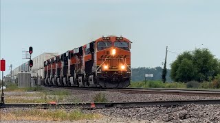 70 mph Mega Powered BNSF Z train (Z-LACWSP)!!! BNSF Transcon: Marceline sub..7/13/24