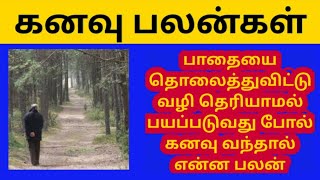 பாதையை தொலைத்து விட்டு வழி தெரியாமல் பயப்படுவது போல் கனவு வந்தால் என்ன பலன் l Kanavu palangal