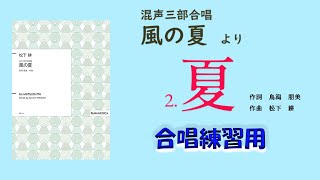 《合唱練習用》「夏」【全ﾊﾟｰﾄ】（作詞　鳥潟　朋美　／　作曲　松下　耕）〔混声三部合唱組曲　風の夏　より　2．夏〕　※伴奏あり