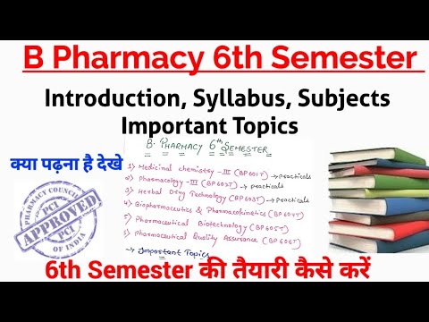 B Pharm 6th Semester Syllabus Ll Pharma Lectures Ll - YouTube