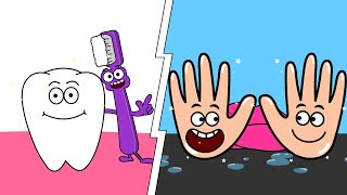 Brush Your Teeth Song - Wash Your Hands Song - Nursery Rhymes - Healthy Good Habits - Kids Songs