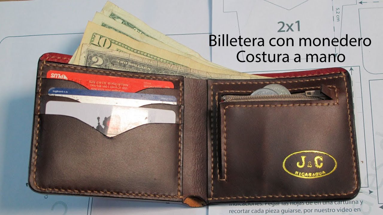 Cómo Fabricar Una Billetera Con Monedero Artesanal (Costura A Mano ...