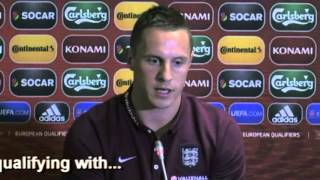 Press conference with stand in England captain Phil Jagielka