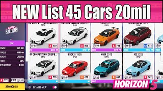 NEW List 45 Cars 20mil in Auction House Forza Horizon 5