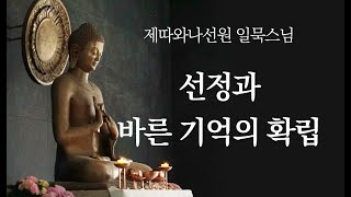 선정과 바른 기억의 확립ㅣ일묵스님ㅣ제따와나선원 수요정기법회 2024.07.03