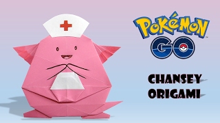 POKEMON - Origami CHANSEY Tutorial DIY origami pokemon chansey how to make origami pokemon chansey