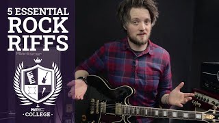 5 Easy & Fun Rock Guitar Riffs For Beginners inc Seven Nation Army, Smoke On The Water | PMT College