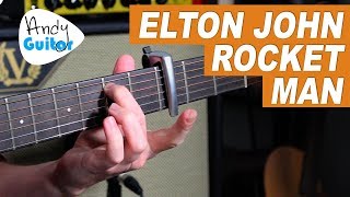 ELTON JOHN - ROCKET MAN Guitar Lesson - EASY CHORDS
