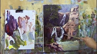 Learn To Paint TV E64 "Waterfall Near Obi Obi" Acrylic Painting Waterfall for Beginners