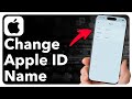 How To Change Apple ID Account Name