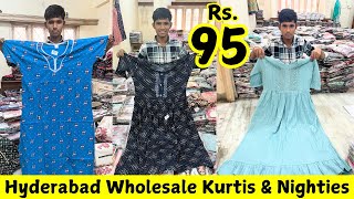 Hyderabad Wholesale Sankranthi Special ₹ 95 Kurtis | Best Quality Jyothi Cotton Nighties