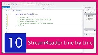 C# IO Tutorial #10 - StreamReader Line by Line