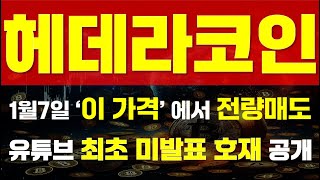 [ 헤데라 코인 ] ⚠1월7일 '이 가격' 에서 전량매도⚠ 🔥 \