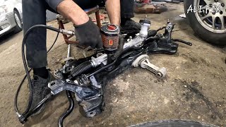 replacing steering rack . sway bar links  bushing . drive shift . control arms hyundai elantra 2016