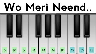 Wo Meri Neend Mera Chain Piano Tutorial #shorts