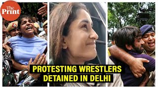 Protesting Wrestlers detained ahead of mahapanchayat near new Parliament building