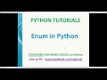 Python Tutorials | Enum in Python | python enumerations