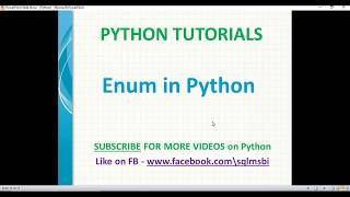 Python Tutorials | Enum in Python | python enumerations