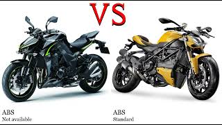 Kawasaki Z 1000 vs Ducati Streetfighter 848 Test specification comparison