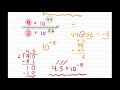 Grade 9 Math - Multiplying and Dividing Scientific Notation (without calculator)