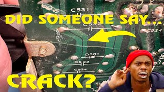 19" G07 Arcade Monitor Repair - Exploded Flyback, Cracked Board, & Light Bulb Test Procedure