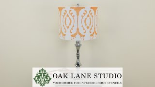 Stenciling a Lampshade with Burmese Ikat Design by Oak Lane Studio