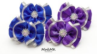 Нарядные бантики Канзаши МК DIY Hair Bows tutorial МойМК