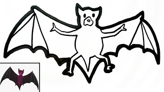 Serem!! Menggambar kelelawar hitam menakutkan | how to draw batman bats easy for beginners