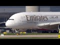 superb takeoff emirates airlines airbus a380 861 a6 edj ek18 manchester man to dubai dxb 20 03 2020