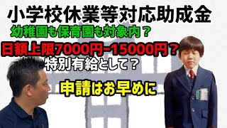 幼稚園や保育園も含む小学校休業等対応助成金！上限額は？期間は？