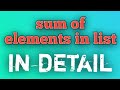 Sum of elements in list in python