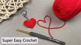 Super Easy Crochet Heart Tutorial: How to Crochet Heart Keychain