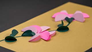 Circle Flowers for DIY Greeting Cards   Flower Making at Home