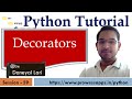 #59 Python Tutorial for Beginners | Decorators in Python