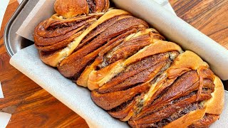 Nutella Bread Loaf Recipe | Chocolate Brioche Babka