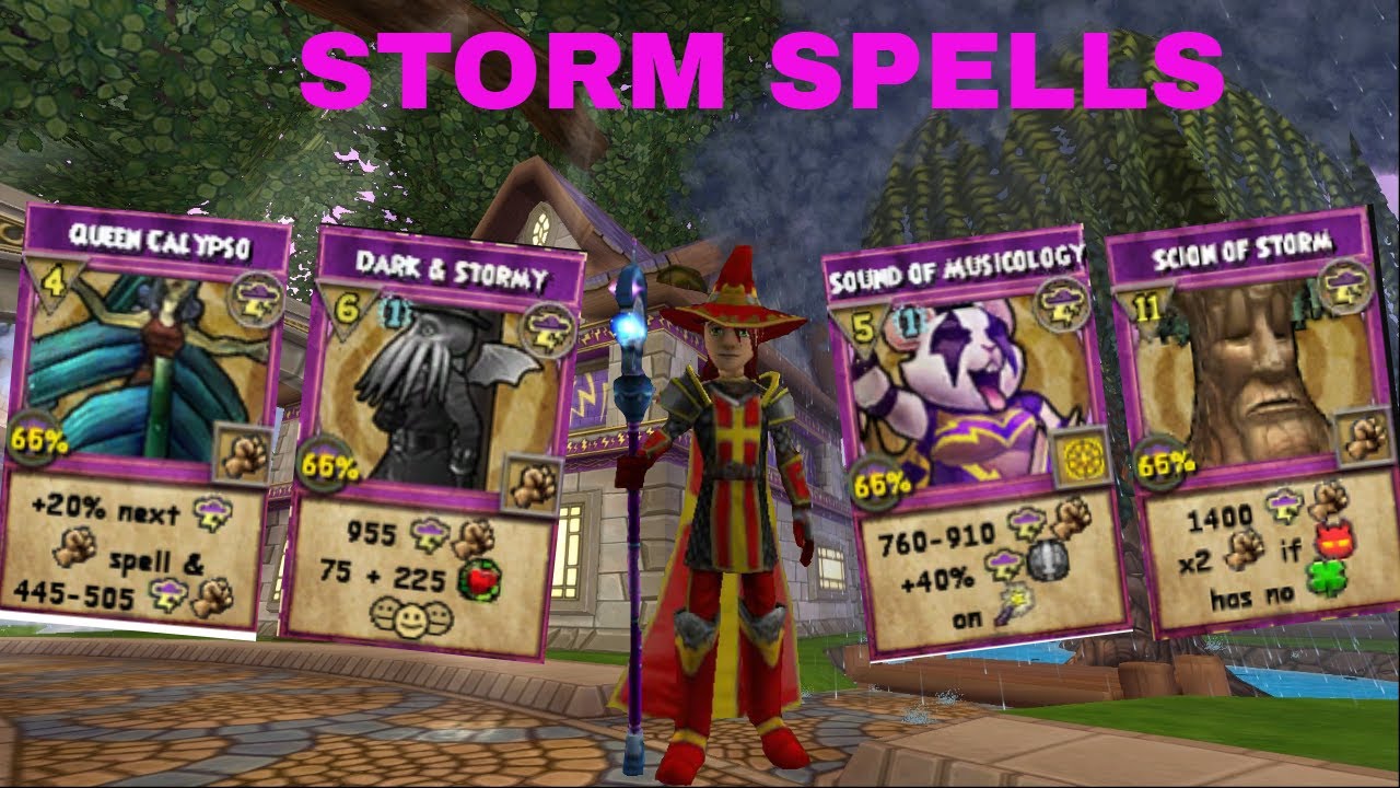 Wizard101 All Storm Spells In Action Youtube
