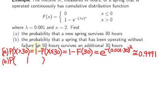 Weibull distribution -- Example 1
