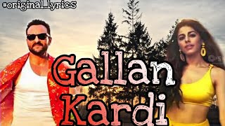 Gallan Kardi Lyrical - Jawaani Jaaneman | Saif Ali Khan, Tabu, Alaya F|Jazzy B, Jyotica, Mumzy