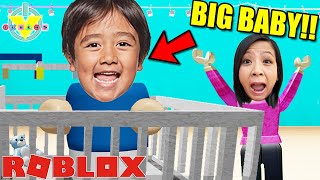 RYAN IS THE BIGGEST BABY IN ROBLOX! Let’s Play Baby Simulator with Ryan’s Mommy!