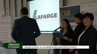 ČÍŽKOVICE: Lafarge Cement, a.s. je společensky odpovědnou firmou