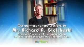 Congratulations to Mr  Richard Glofcheski for winning the inaugural UGC Teaching Award 2011