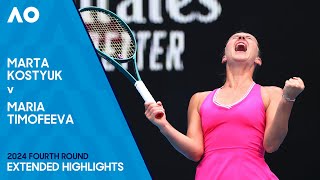 Marta Kostyuk v Maria Timofeeva Extended Highlights | Australian Open 2024 Fourth Round